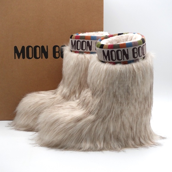 NEW Women's Moon Boot Icon Yeti Mid Faux Fur Winter Snow Boots - Picture 1 of 16